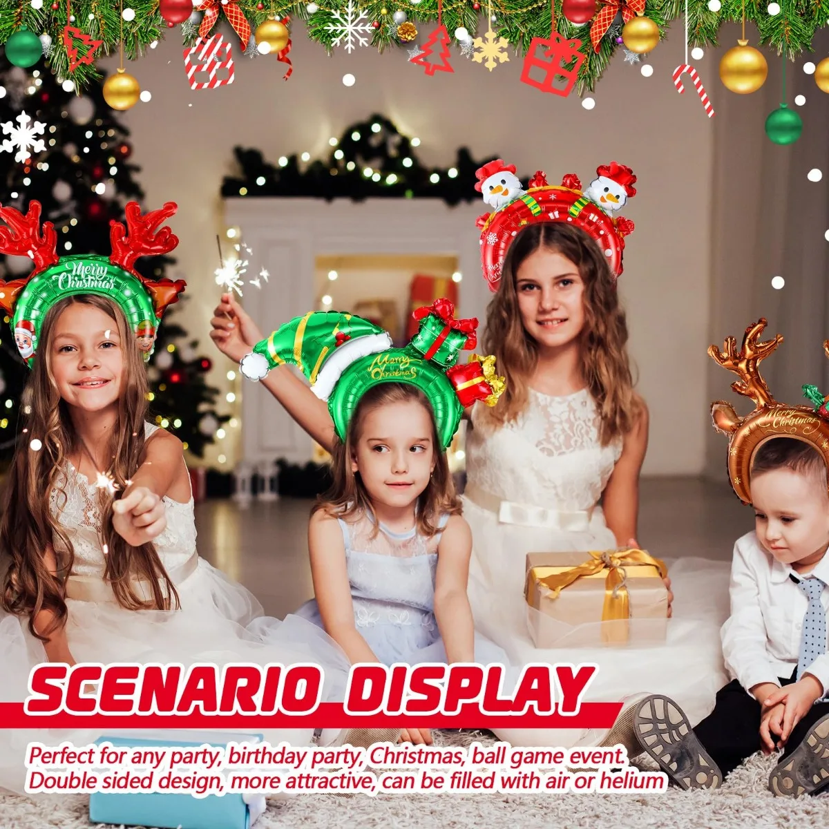 Natal inflável headbands santa - Reindeer Antlers Headband avaliação e preço