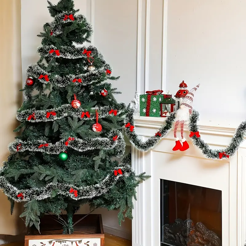Natal arco enfeites fitas de c - Tinsel Garland Decoration avaliação e preço