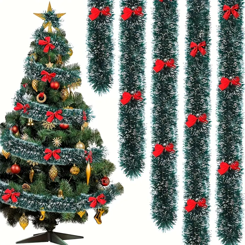 Natal arco enfeites fitas de c - Tinsel Garland Decoration avaliação e preço