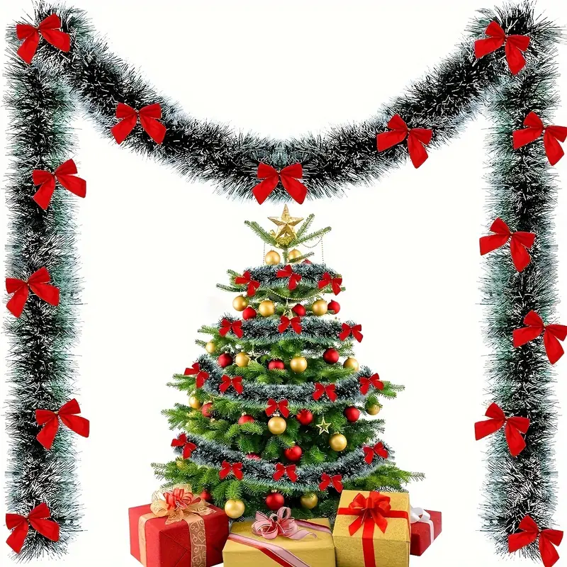 Natal arco enfeites fitas de c - Tinsel Garland Decoration avaliação e preço