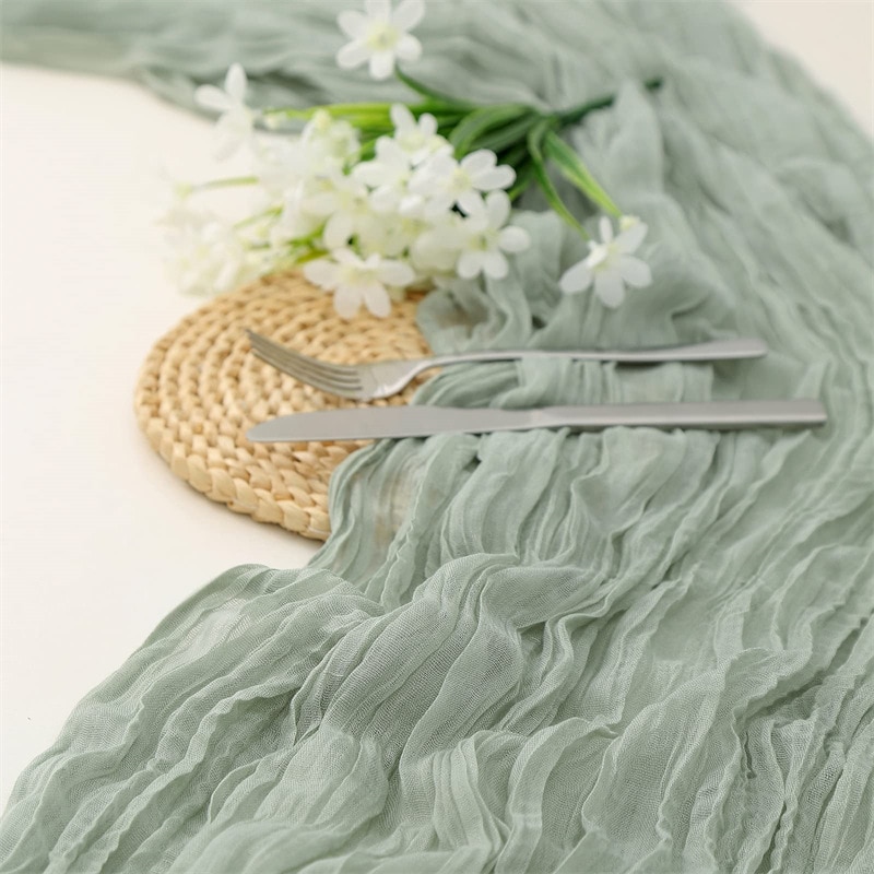 Semi-Sheer Gaze Mesa Runner, B - Christmas Table Runner avaliação e preço