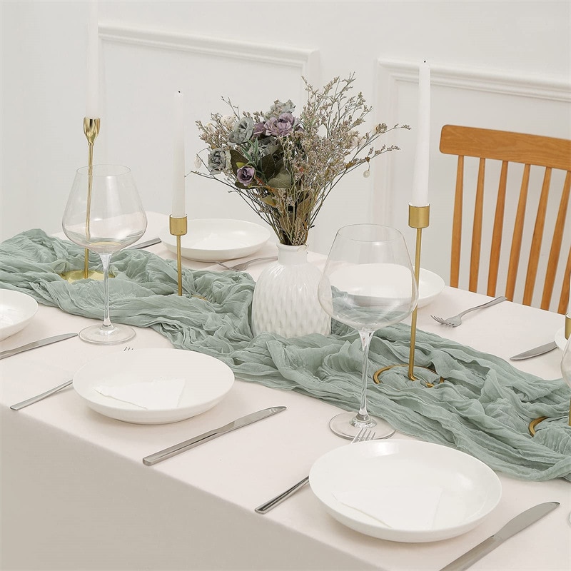 Semi-Sheer Gaze Mesa Runner, B - Christmas Table Runner avaliação e preço