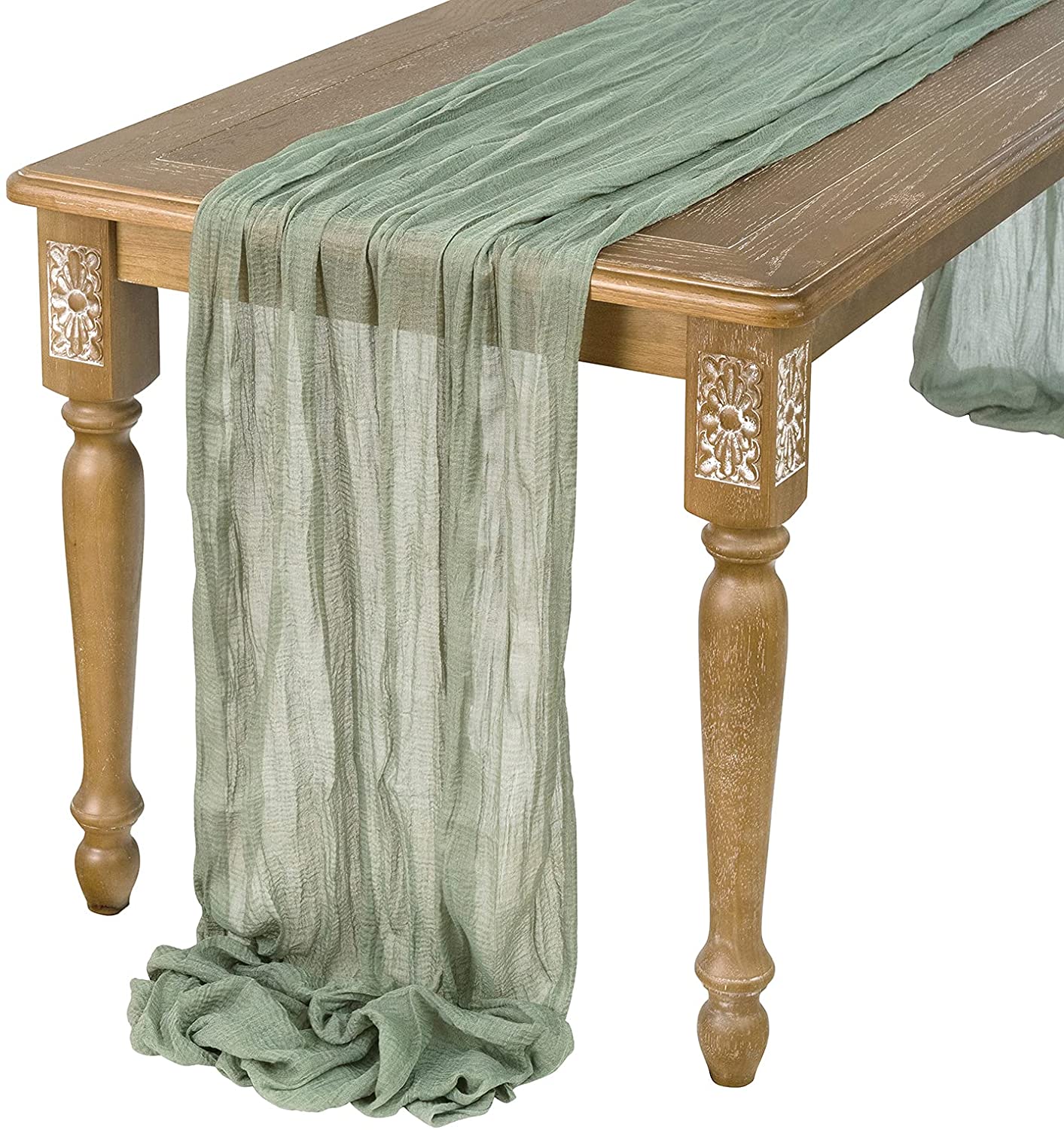 Semi-Sheer Gaze Mesa Runner, B - Christmas Table Runner avaliação e preço
