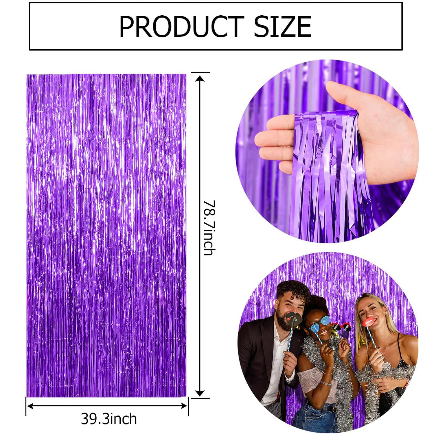 2 Peças de Franjas Metalizadas - Tinsel Garland Decoration avaliação e preço