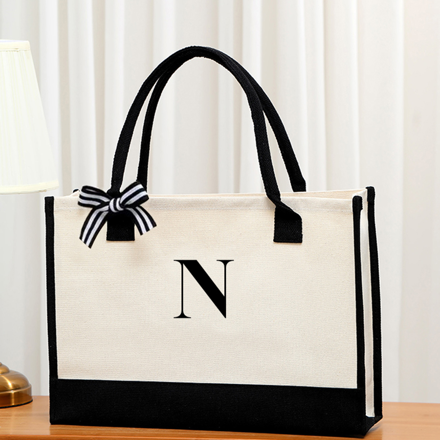 Bolsa tote de lona simples com - Ribbon Bow Gift avaliação e preço