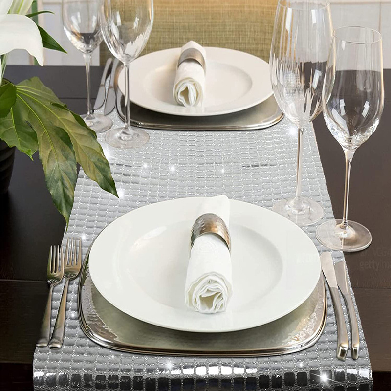 Toalha de mesa metálica espelh - Christmas Table Runner avaliação e preço