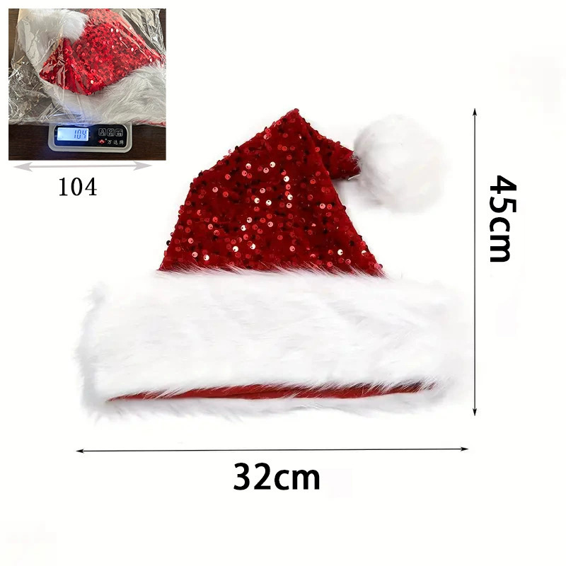 Chapéu de Natal com lantejoula - Santa Hat Plush avaliação e preço