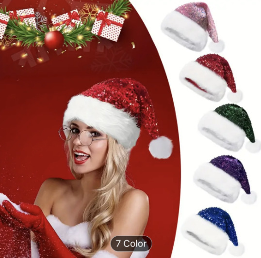 Chapéu de Natal com lantejoula - Santa Hat Plush avaliação e preço
