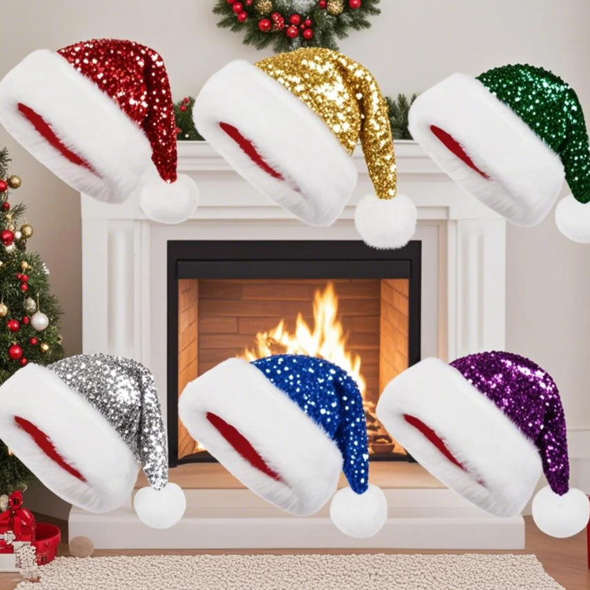 Chapéu de Natal com lantejoula - Santa Hat Plush avaliação e preço