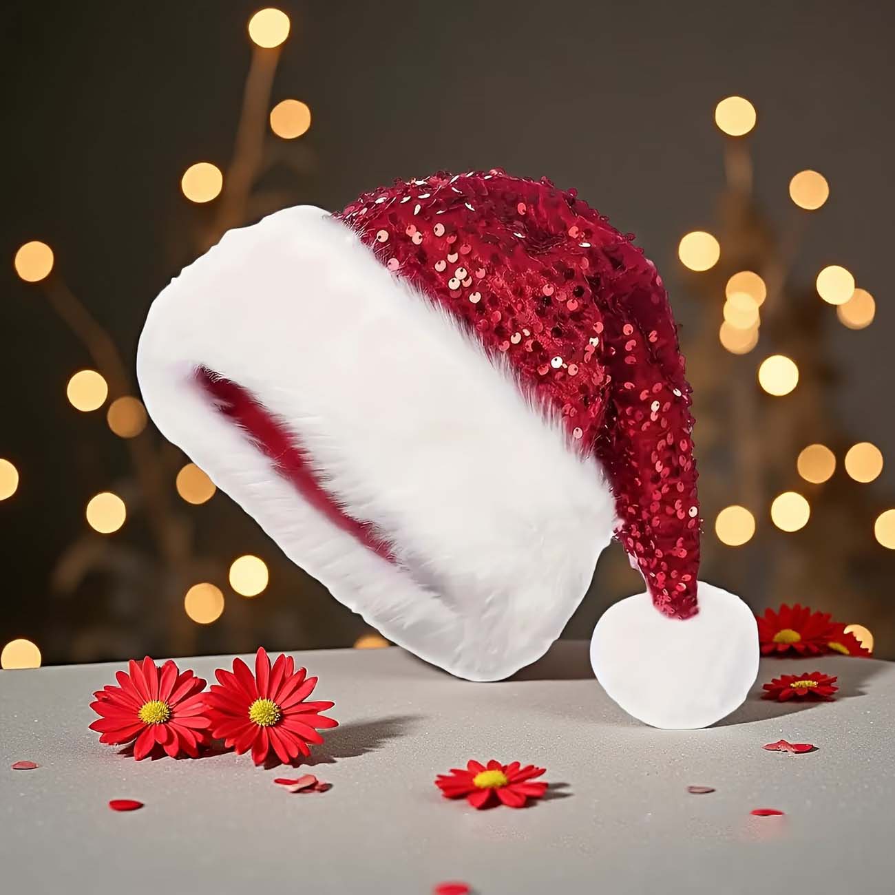 Chapéu de Natal com lantejoula - Santa Hat Plush avaliação e preço