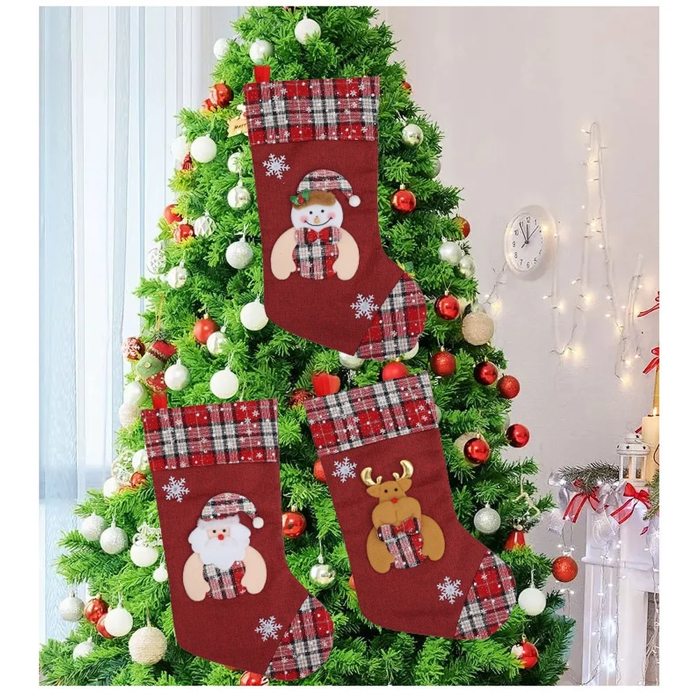 1 pçs meia de natal presente s - Christmas Stocking Hanging avaliação e preço