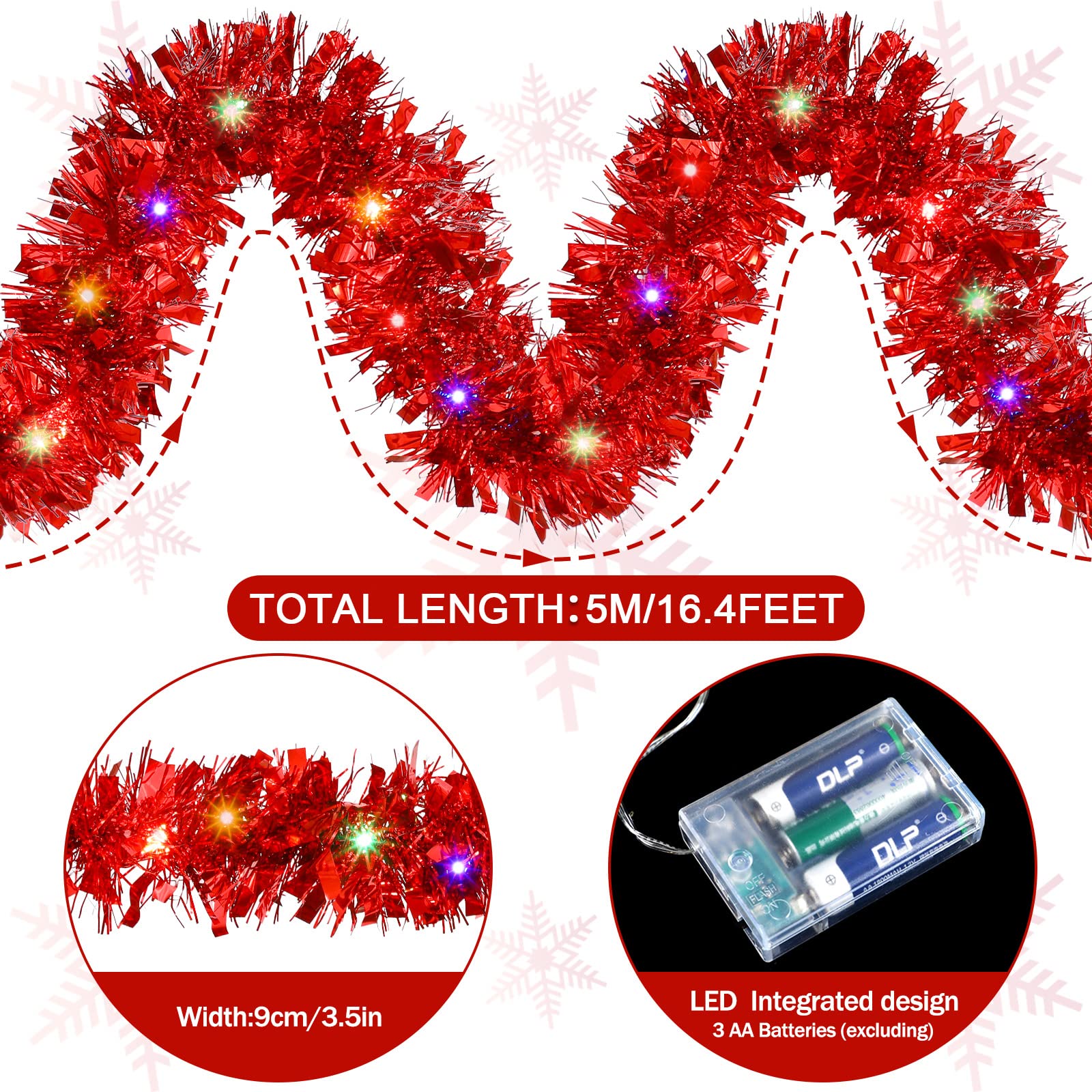 1/3 pçs 5m decorações de guirl - Tinsel Garland Decoration avaliação e preço