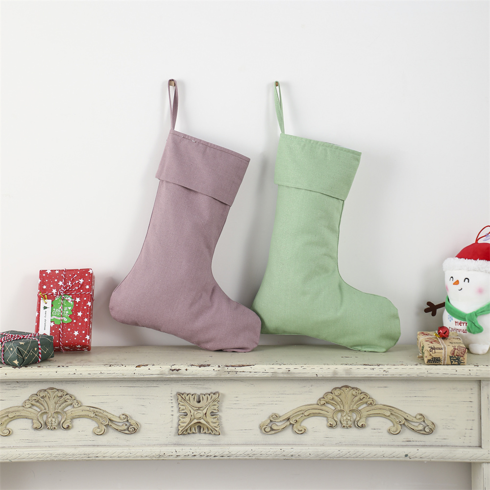 Meia de Natal de Linho Natural - Christmas Stocking Hanging avaliação e preço