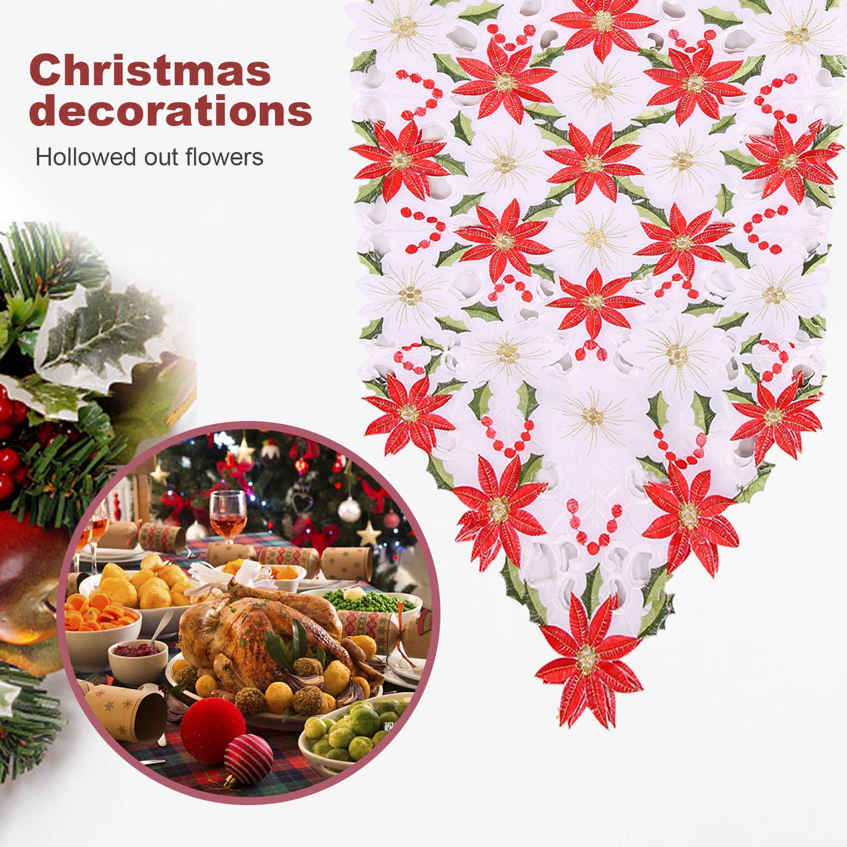 Corredor de mesa bordado de Na - Christmas Table Runner avaliação e preço