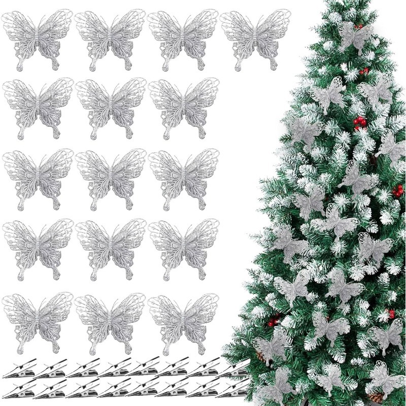 Clipes de Borboleta Oco com Gl - Christmas Wreath Fake avaliação e preço