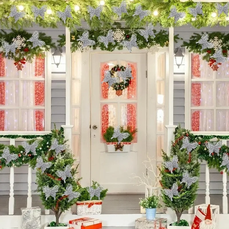 Clipes de Borboleta Oco com Gl - Christmas Wreath Fake avaliação e preço