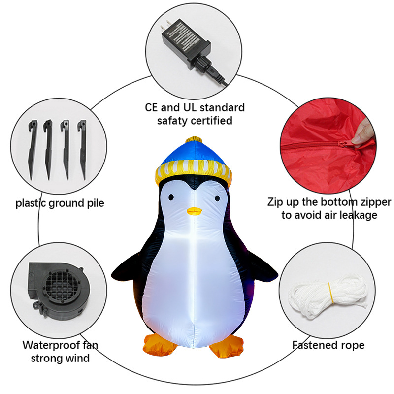 Pinguim Inflável de Natal de 1 - Christmas Lights Outdoor avaliação e preço