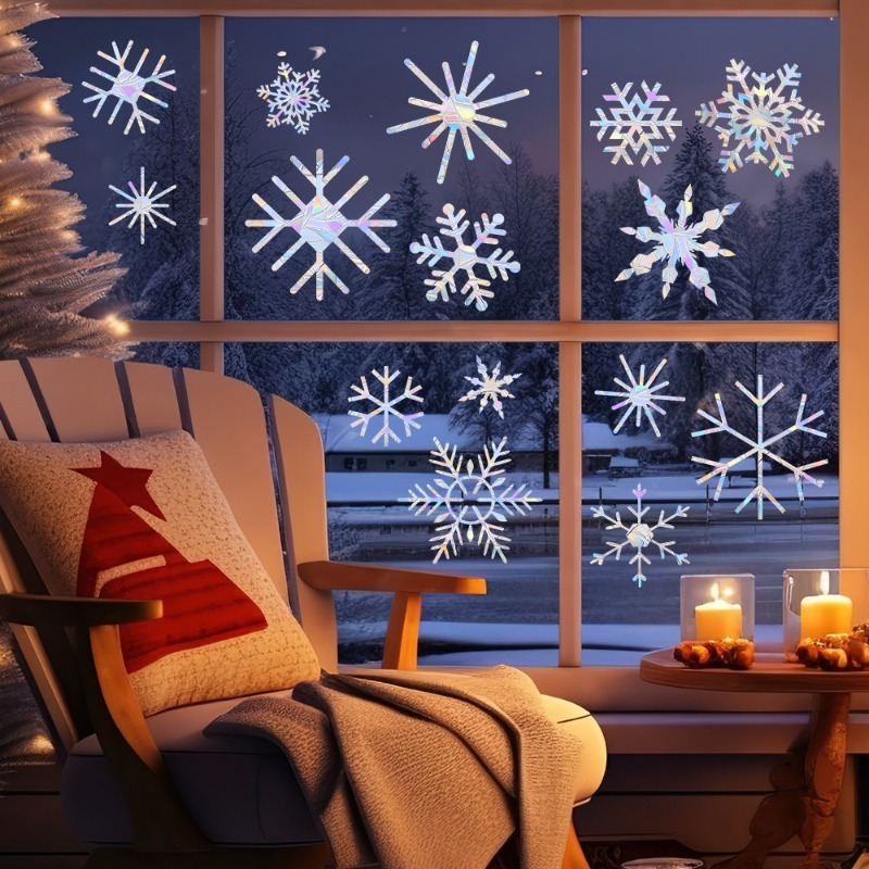 Natal floco de neve padrão arc - Snowflake Window Decal avaliação e preço