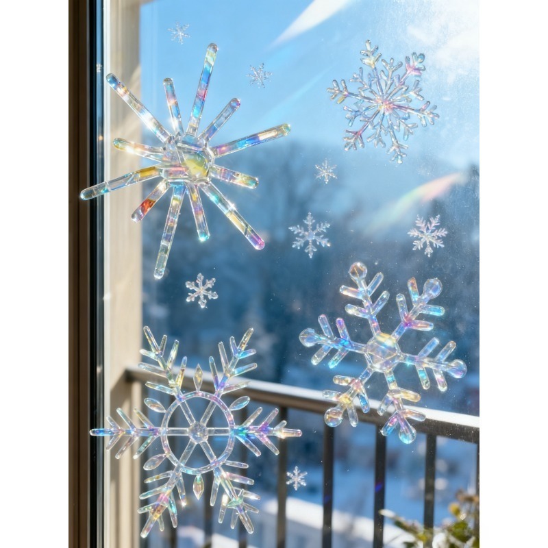 Natal floco de neve padrão arc - Snowflake Window Decal avaliação e preço