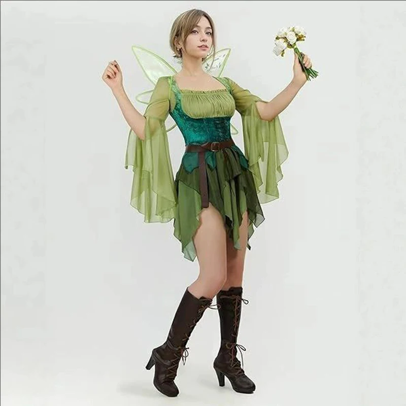 Vestido de Fada Verde Medieval - Elf Costume Christmas avaliação e preço